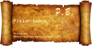 Pikler Bence névjegykártya