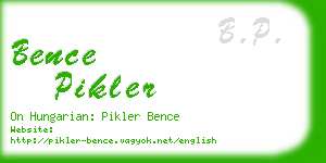 bence pikler business card